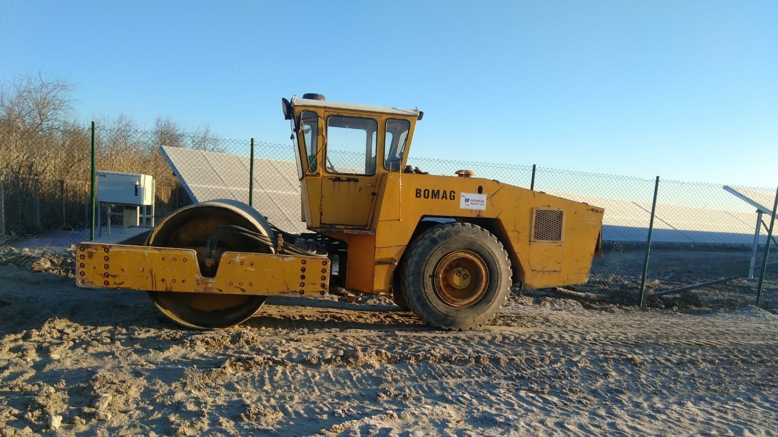 soil compaction using a road roller