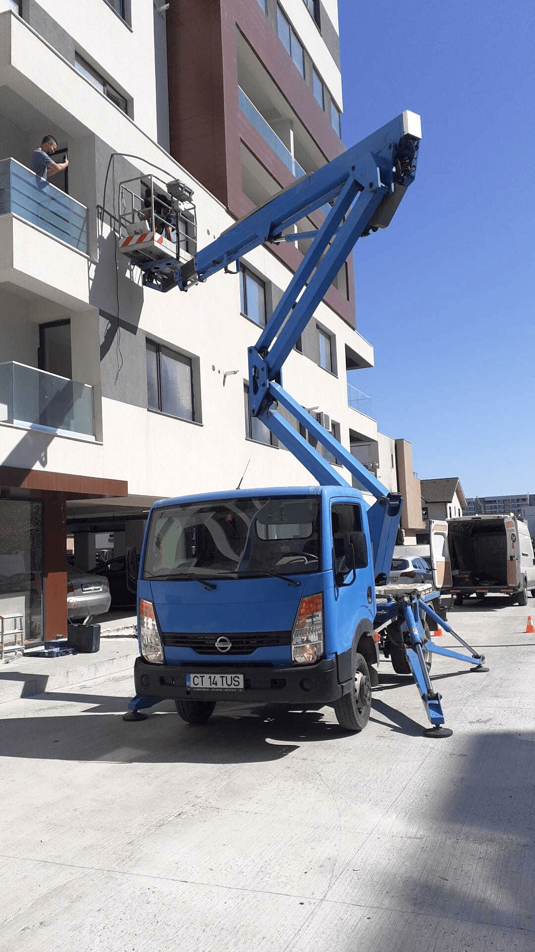 Installation of Outdoor A/C Units using the Truck-Mounted Boom Lift